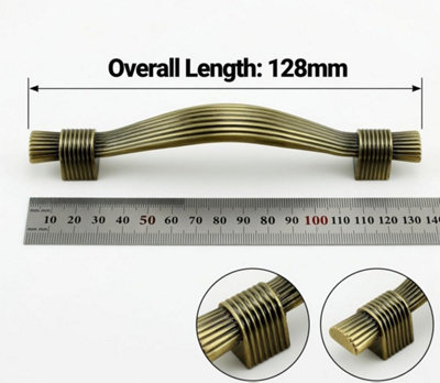 B&Q   5 Pack Brushed Brass Cabinet Handles 128mm Centre Pull Handles Doors Drawers Wardrobes