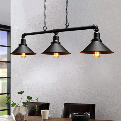 B&Q Industrial Steampunk 3 Way Black Ceiling Light Fixture