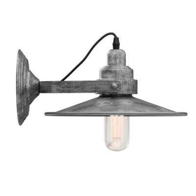 B&Q Wall light Adjustable Swing Arm Plain Matt Brished Silver Wired LED ...
