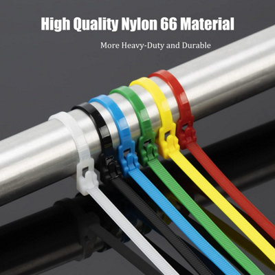 B&Q Yellow Cable Ties (L) 350mm Nylon Zip Wraps Releasable Heavy Duty ...