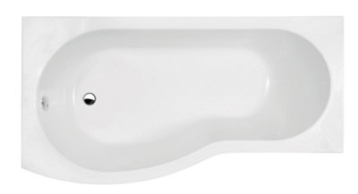 B Shape Left Hand Shower Bath Tub & Leg Set - 1500mm