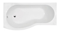 B Shape Left Hand Shower Bath Tub & Leg Set (Waste & Panels Not Included) - 1500mm - Balterley