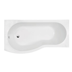B Shape Left Hand Shower Bath Tub & Leg Set (Waste & Panels Not Included) - 1500mm - Balterley