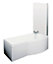 B Shape Right Hand Shower Bath Bundle - Includes Tub, Curved 6mm Safety Glass Screen and Front Panel -  1700mm - Balterley