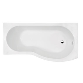 B Shape Right Hand Shower Bath Tub & Leg Set (Waste & Panels Not Included) - 1500mm - Balterley