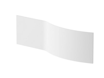 B Shaped Curved Shower Bath Acrylic Front Panel - 1700mm - White