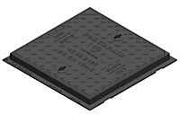 B125 12.5 tonne Ductile Iron Heavy Duty Manhole Cover 450mm x 450mm Rapid Slide Out Clear Opening 540mm x 540mm Including Frame