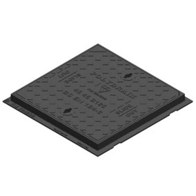B125 12.5 tonne Ductile Iron Heavy Duty Manhole Cover 450mm x 450mm Rapid Slide Out Clear Opening 540mm x 540mm Including Frame