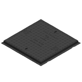 B125 12.5 tonne Ductile Iron Heavy Duty Manhole Cover 600mm x 600mm Rapid Slide Out Clear Opening 690mm x 690mm Including Frame