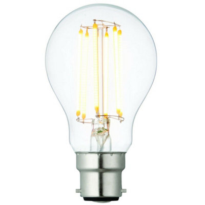 B22 Bayonet Dimmable LED Filament Light Bulb 6W Warm White Clear Glass GLS Lamp