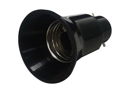 B22 to E27 Lamp Holder Adapter - Stylish Black Converter for Easy Lighting Upgrades