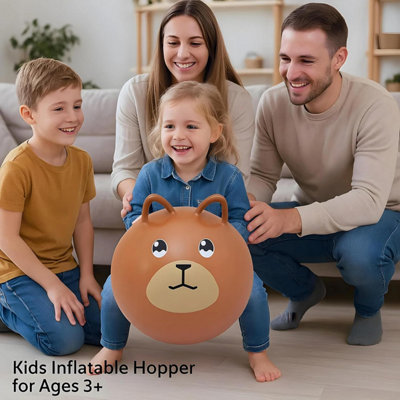 B4E Bear Space Hopper Inflatable Hopper For Children Aged 3 Years and ...