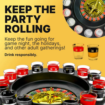 B4E Drinking Roulette Party Game 16 shot glasses