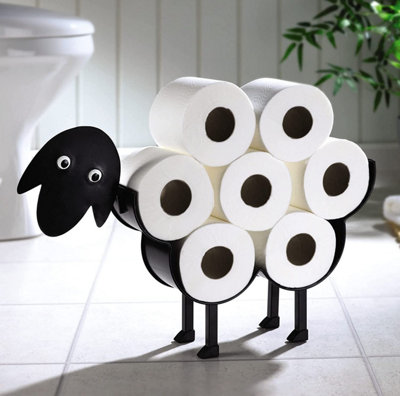 Baabara The Sheep Toilet Paper or Towel Holder - Freestanding Metal Novelty Loo Roll Bathroom Stand H32 x W50 x D10cm Price Comparisons | Compare The Build