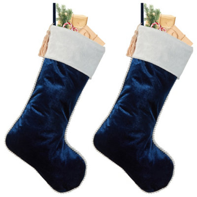 Baby Blue Cotton Velvet Xmas Tree Decoration Christmas Gift Bag Christmas Stocking