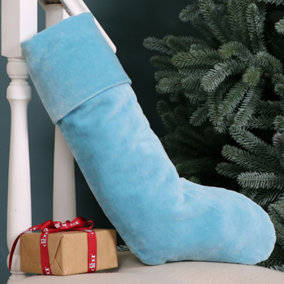 Baby Blue Cotton Velvet Xmas Tree Decoration Christmas Gift Bag Christmas Stocking