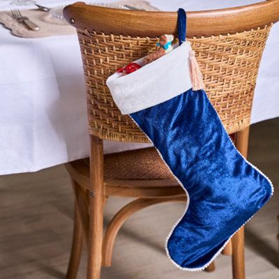 Baby Blue Cotton Velvet Xmas Tree Decoration Christmas Gift Bag Christmas Stocking