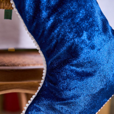 Baby Blue Cotton Velvet Xmas Tree Decoration Christmas Gift Bag Christmas Stocking - 3
