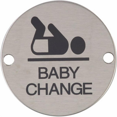 Baby Change Door Sign 75mm Screen Printed SSS Pack of 1