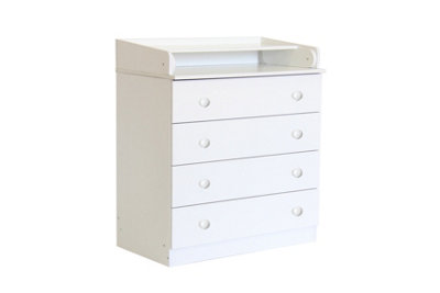 White changing deals table with storage