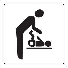 Baby Changing Facilities Logo Sign - Rigid Plastic - 150x150mm (x3)