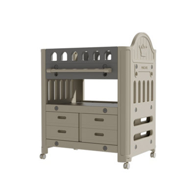 Baby Diaper Changing Table with 4 Drawers and Storage Shelf with Adjustable Height