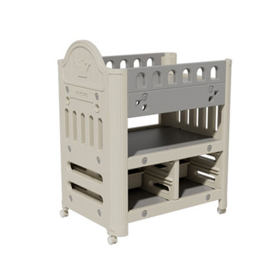 Baby Diaper Changing Table with 4 Drawers and Storage Shelf with Adjustable Height