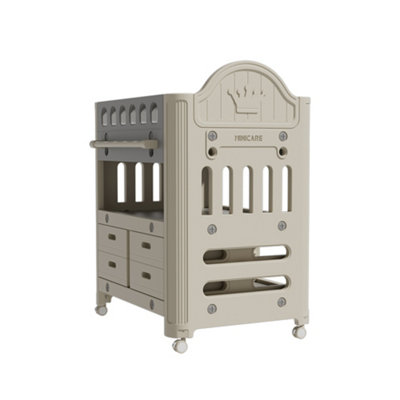 Baby Diaper Changing Table with 4 Drawers and Storage Shelf with Adjustable Height