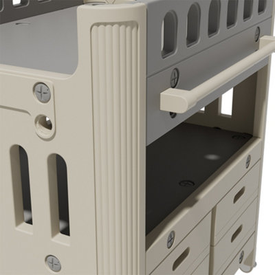 Baby Diaper Changing Table with 4 Drawers and Storage Shelf with Adjustable Height