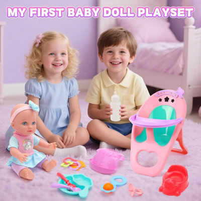 Baby Doll Accessories Playset, 12 Inch Baby Doll Toys with High