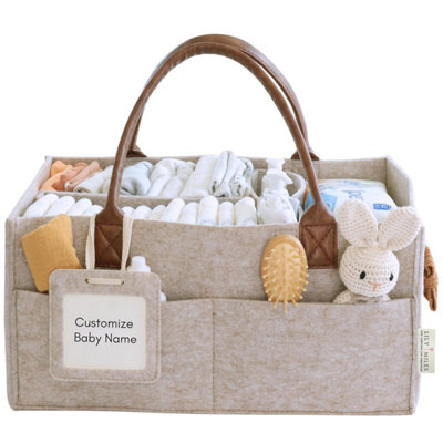 Baby Nappy Storage Box, Newborn Essentials Nursery Storage Basket