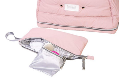 Baby On Board Puffer Jacket Chic Rose Changing Bag with Mat Insulated ...