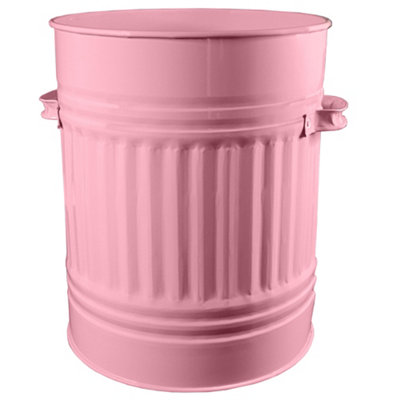 Baby Pink Metal Bin with Dustbin Lid Strong Steel 30L Bin Ideal for the Home Kitchen Rubbish Waste Bin Animal Feed Pet Food Bin - 6