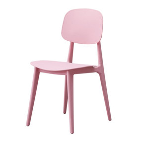 Baby Pink Plastic Oslo Dining Chair