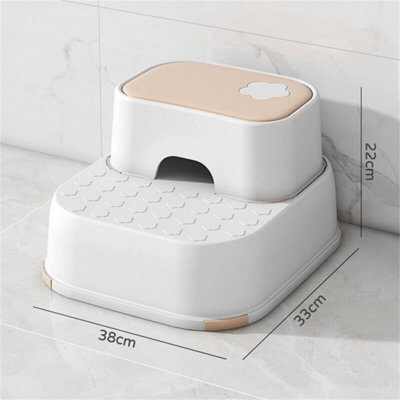 BABY PINK STEP UP STOOL NON SLIP DUAL HEIGHT TODDLERS TOILET POTTY TRAINING