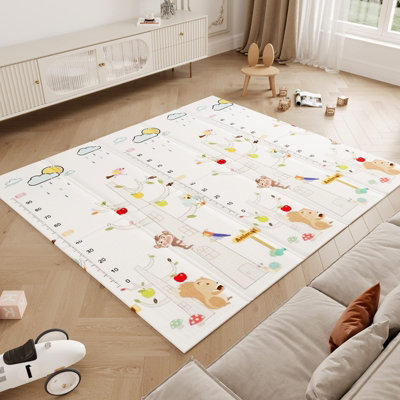 Baby Play Mat Foldable Double Sided Crawling Mat 197cm x 177cm x 1cm