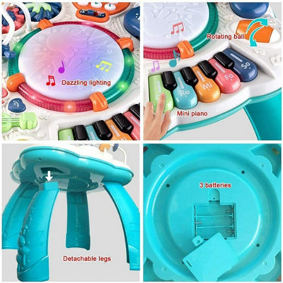 BA-YN901】Children's game table - 0 to 3 years old to accompany the  educational early education music enlightenment multi-functional game  storage table table legs detachable B music rattle bed bell buybuy@TOYS