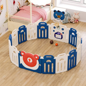 Baby Playpen Activity Center Kids Safety Gate with Basketball Hoop W 1630 x D 2030 x H 650 mm