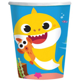 Baby Shark Disposable Cup (Pack of 8) Blue/Yellow (One Size)