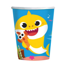 Baby Shark Fong Paper Party Cup (Pack of 8) Blue/Yellow (One Size)