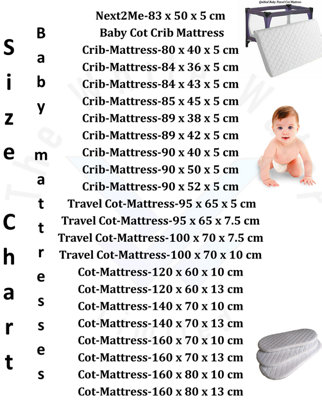 BABY Toddler CRIB Mattress Sheet- 100% Pure Foam for Infants Newborn Bed - Crib-Mattress-84 x 36 x 5 cm