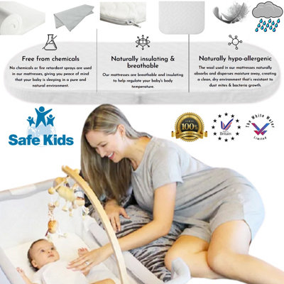 BABY Travel Cot Mattress Sheet, Newborn Crib Travel Bed Mattress - 160 x 70 x 10 cm