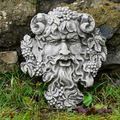 Bacchus Stone Hanging Plaque Outdoor Garden Ornament