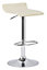 Baceno Single Kitchen Bar Stool, Chrome Footrest, Height Adjustable Swivel Gas Lift, Breakfast Bar & Home Barstool, Cream