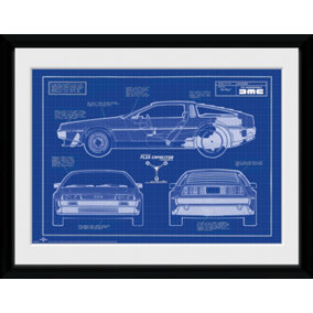 Back To The Future Blueprint 30 x 40cm Framed Collector Print