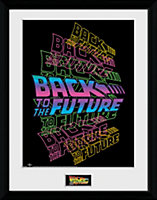 Back To The Future Neon 30 x 40cm Framed Collector Print