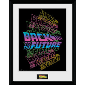 Back To The Future Neon 30 x 40cm Framed Collector Print