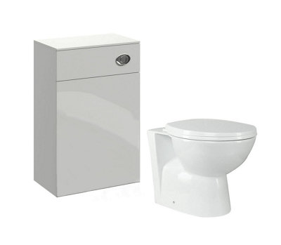 Back To Wall Unit WC 500mm Light Gray Bathroom and Toilet | DIY at B&Q