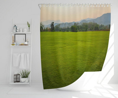 Background image of lush grass field (Shower Curtain) / Default Title