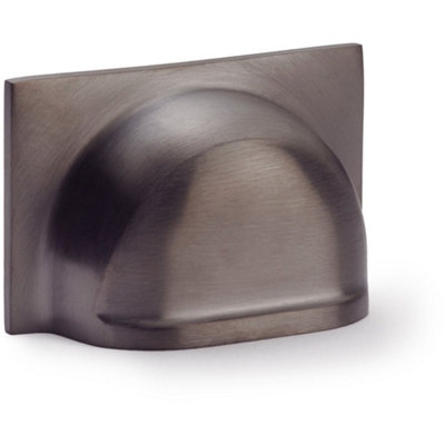 Backplate Cup Handle - Dark Bronze 40mm Centres Solid Brass Shaker Drawer Pull